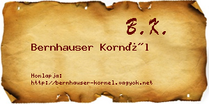 Bernhauser Kornél névjegykártya