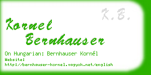kornel bernhauser business card